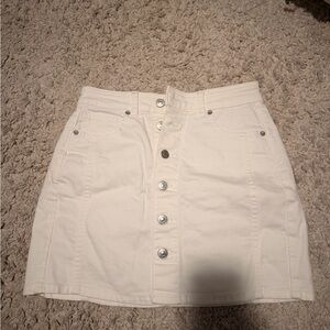 American Eagle Outfitters Cream Denim Mini Skirt